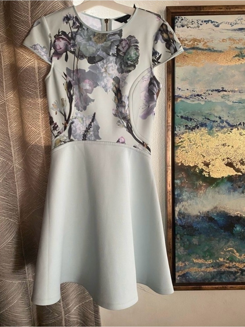 Ted Baker London White Floral Print Mini Dress